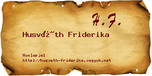 Husvéth Friderika névjegykártya